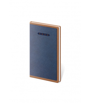 Pocket-Wochentagebuch-Terminplaner Elegant blau, braun 2022