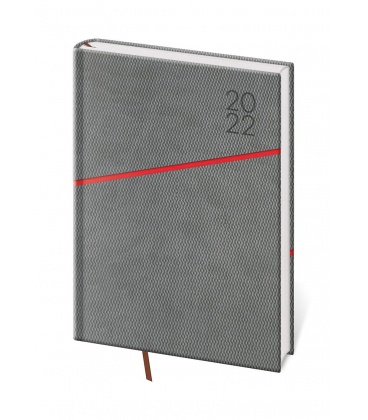 Tagebuch - Terminplaner A5 Grife grau, rot 2022