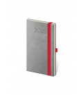 Weekly Pocket Diary New Praga grey, red 2022
