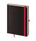 Notes - Zápisník Black Red - linkovaný L černá, červená 2022