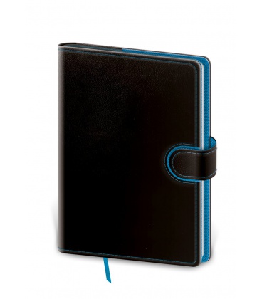 Notes - Zápisník Flip A5 linkovaný černá, modrá 2022