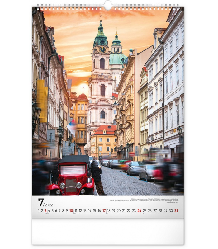Wall calendar Prague 2022