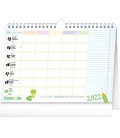 Table calendar Weekly family planner with hook 2022