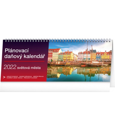 Table calendar Weekly planner with taxes – Cities of the world 2022