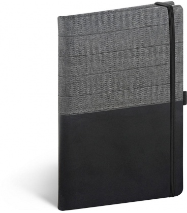 Notebook A5 Skiver, black, grey, lined 2022