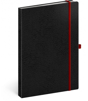 Notebook A5 Vivella Classic black, red, lined 2022