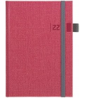 Tagebuch - Terminplaner A5 Tweed rot, grau 2022