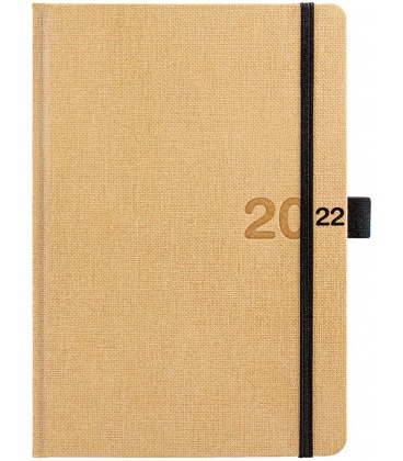 Daily Diary A5 Canvas beige, black 2022