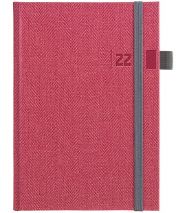 Weekly Diary A5 poznámkový Tweed red, grey 2022