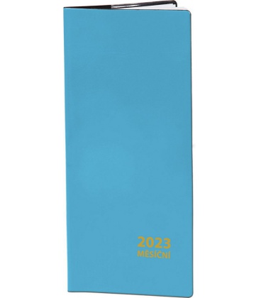 Pocket-Terminplaner monats PVC - blau 2023