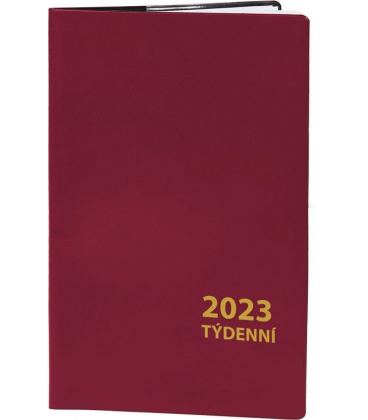 Pocket diary fortnightly PVC - bordo 2023