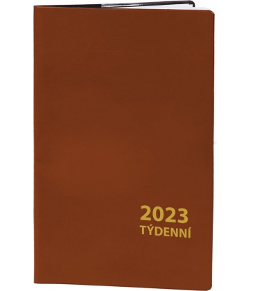 Pocket diary fortnightly PVC - brown 2023