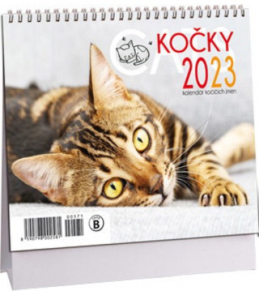 Tischkalender Kočky mini /s kočičími jmény/  2023