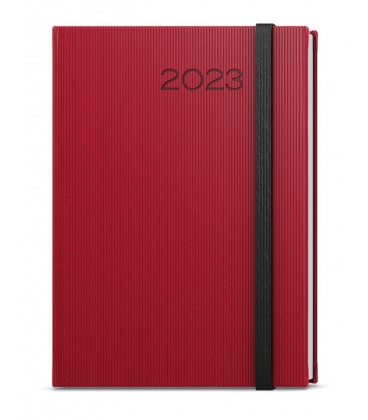 Tagebuch - Terminplaner A5 - David - vigo - rot, schwarz 2023