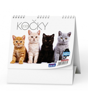 Stolní kalendář IDEÁL - Kočky /s kočičími jmény/ 2023