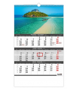 Wall calendar Coast -3 monthly / Pobřeží - 3měsíční/Pobrežie - 3mesačný 2023