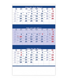Wall calendar Blue 3 monthly / Tříměsíční modrý 2023