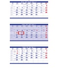 Wall calendar Blue 3 monthly - folded / Tříměsíční skládaný modrý 2023