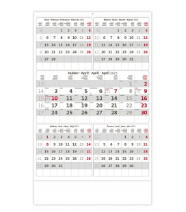 Wall calendar Grey 5 monthly / Pětiměsíční šedý 2023