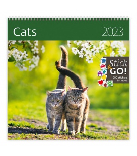 Wall calendar note Cats 2023