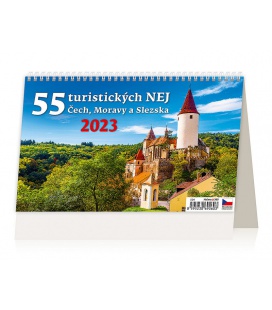 Table calendar 55 turistických nej Čech, Moravy a Slezska 2023