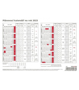 Table calendar Plánovací karta 2023