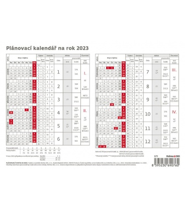 Stolní kalendář Plánovací karta 2023