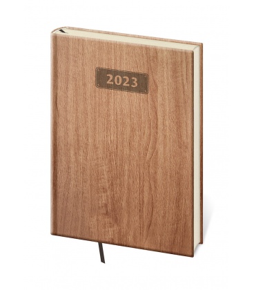 Tagebuch - Terminplaner A5 Wood - hell braun 2023