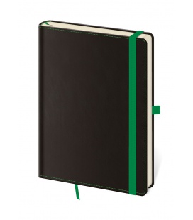 Notepad - Zápisník Black Green - lined L black, green 2023