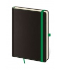 Notes - Zápisník Black Green - linkovaný L černá, zelená 2023