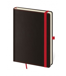 Notepad - Zápisník Black Red - dotted L black, red 2023