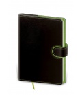 Notes - Zápisník Flip B6 linkovaný - černá, zelená 2023
