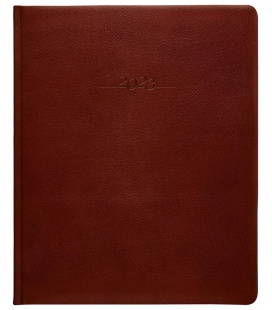 Diary President weekly A4 leather Carus brown 2023