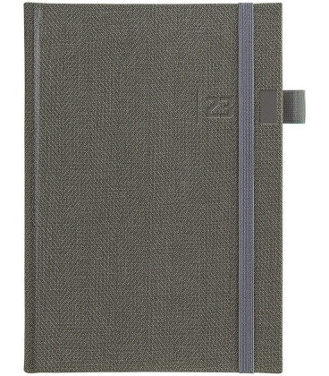 Tagebuch - Terminplaner A5 slowakisch Tweed grau, grau 2023