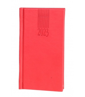 Weekly Pocket Diary A6 Vivella red 2023