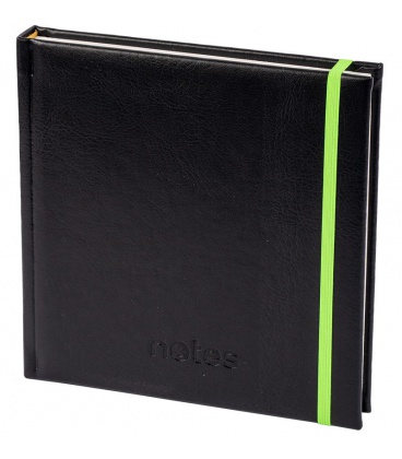 Notepad 4Q with rubber band Memory black, green 2023