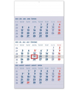 Wall calendar 3-mesačný štandard modrý – so slovenskými menami SK 2023