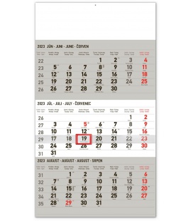 Wall calendar 3-mesačný štandard šedý – so slovenskými menami SK 2023