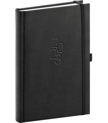 Daily diary A5 Majestic black, black 2023