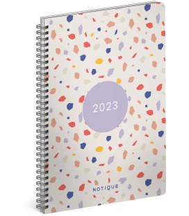 Monthly diary A5 spiral Terazzo 2023