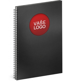 Notebook A4 Twin lined black, red 2023