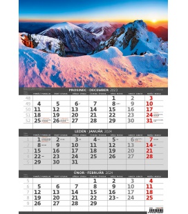 Nástěnný kalendář Hory – 3měsíční / Hory – 3mesačné 2024