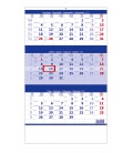 Wall calendar Blue 3 monthly / Tříměsíční modrý 2024