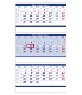 Wall calendar Blue 3 monthly - folded / Tříměsíční skládaný modrý 2024