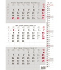 Nástěnný kalendář Tříměsíční šedý s poznámkami 2024
