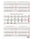 Wall calendar Grey 5 monthly / Pětiměsíční šedý 2024
