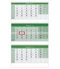 Wall calendar Green 3 monthly - folded / Tříměsíční GREEN/Trojmesačný GREEN 2024