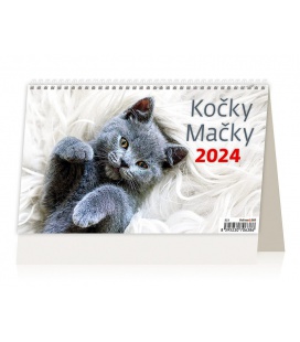 Stolní kalendář Kočky/Mačky 2024