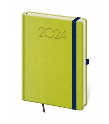 Tagebuch - Terminplaner A5 New Praga - grun, blau 2024