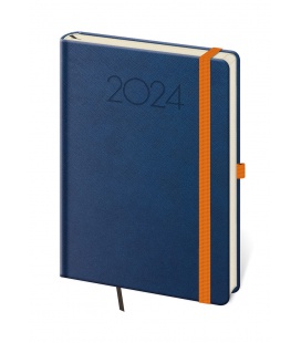 Wochentagebuch-Terminplaner A5 New Praga - blau, orange 2024